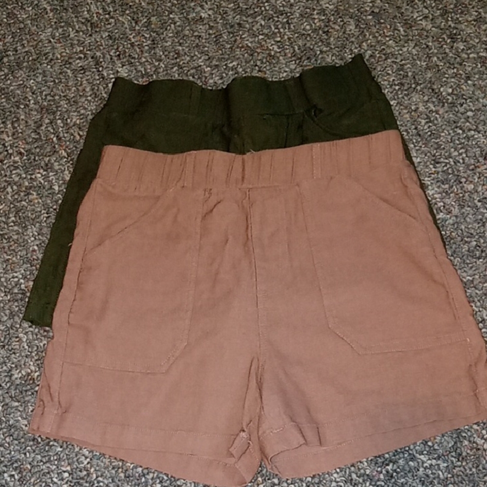 2 Pair Girls Junior Stretch Shorts Size S